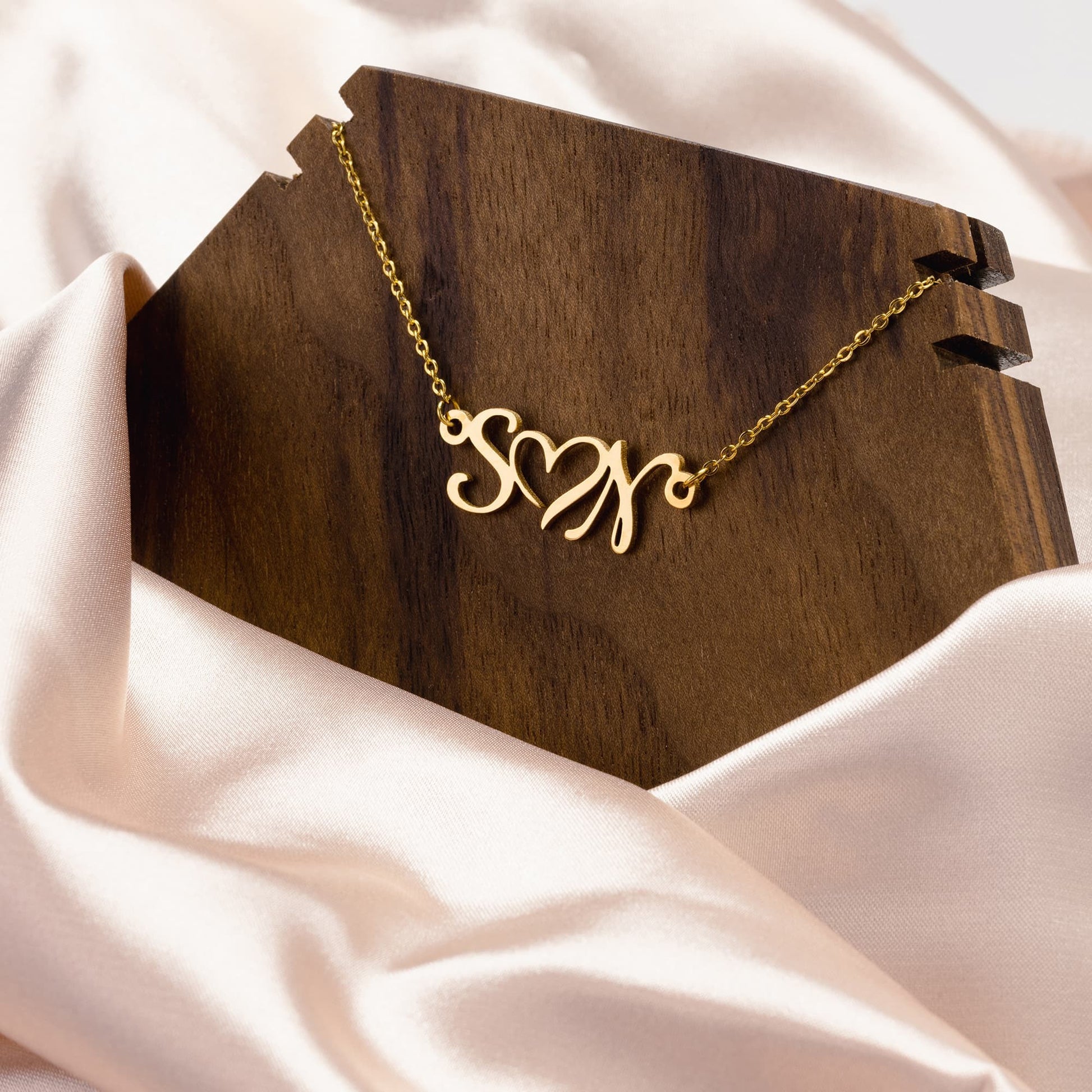 Double Intial Heart Necklace - Kim’s Signature Beauty & Accessories    (Store description)