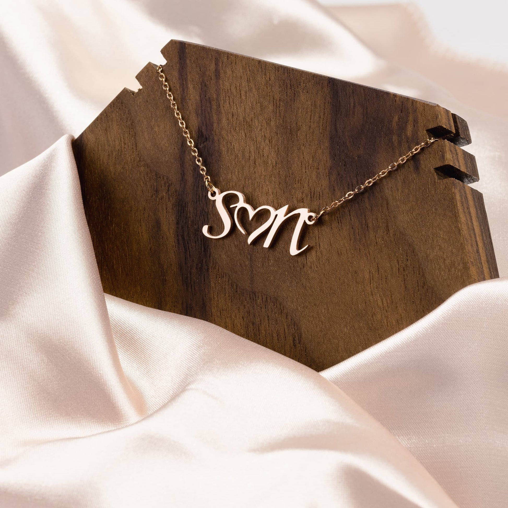 Double Intial Heart Necklace - Kim’s Signature Beauty & Accessories    (Store description)