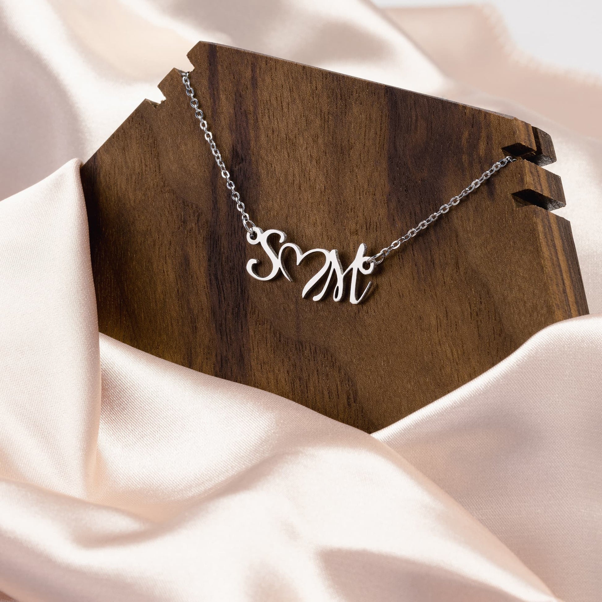 Double Intial Heart Necklace - Kim’s Signature Beauty & Accessories    (Store description)
