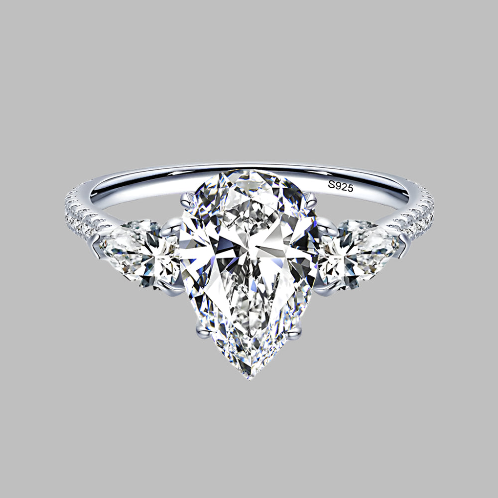 Drop-Shaped Yellow Diamond Ring in Sterling Silver - Kim’s Signature Beauty & Accessories    