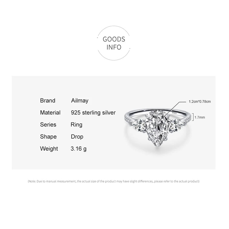Drop-Shaped Yellow Diamond Ring in Sterling Silver - Kim’s Signature Beauty & Accessories    