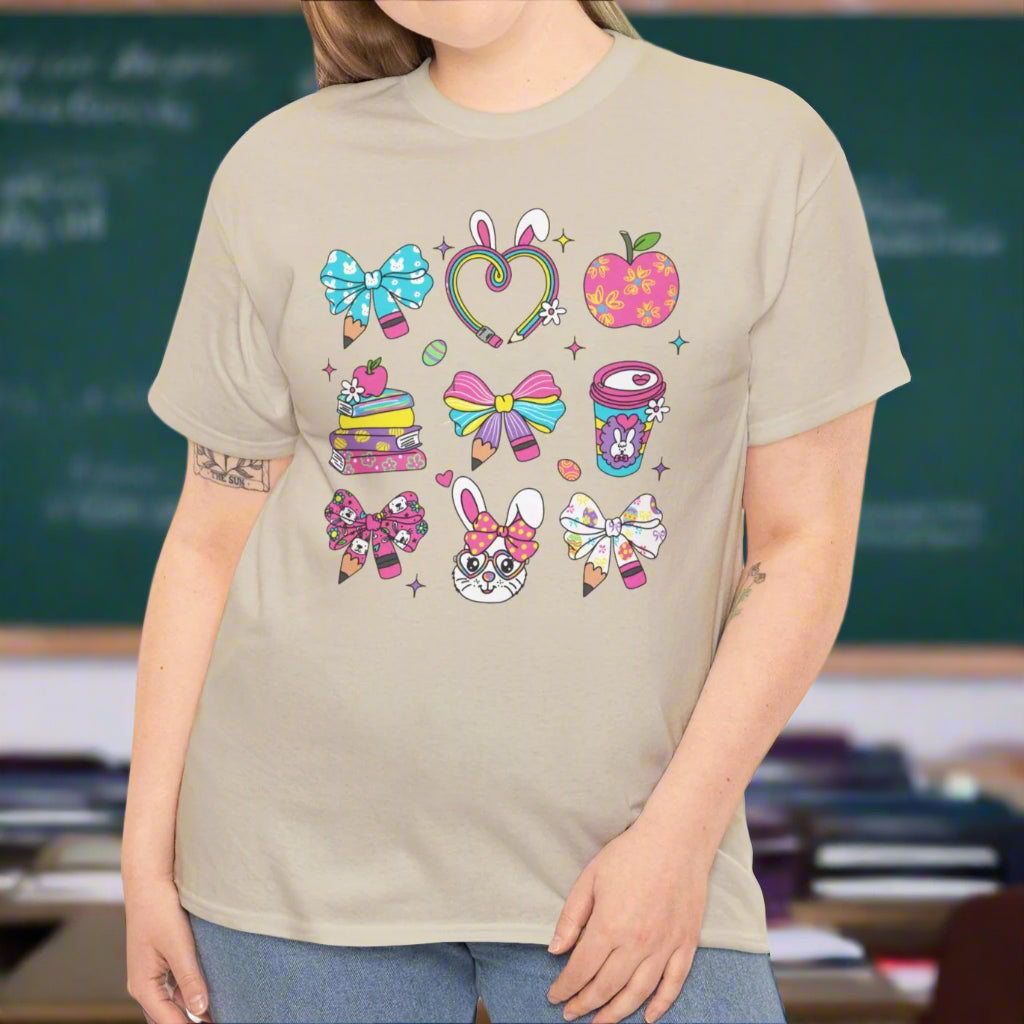 Easter Croquette Pastel Bow Cotton Tee - Kim’s Signature Beauty & Accessories    