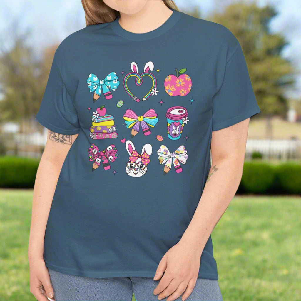 Easter Croquette Pastel Bow Cotton Tee - Kim’s Signature Beauty & Accessories    