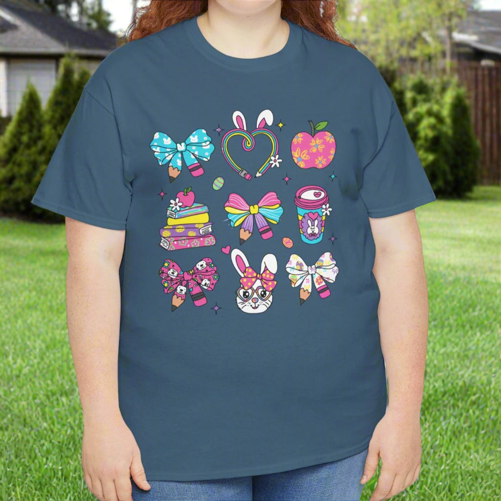 Easter Croquette Pastel Bow Cotton Tee - Kim’s Signature Beauty & Accessories    