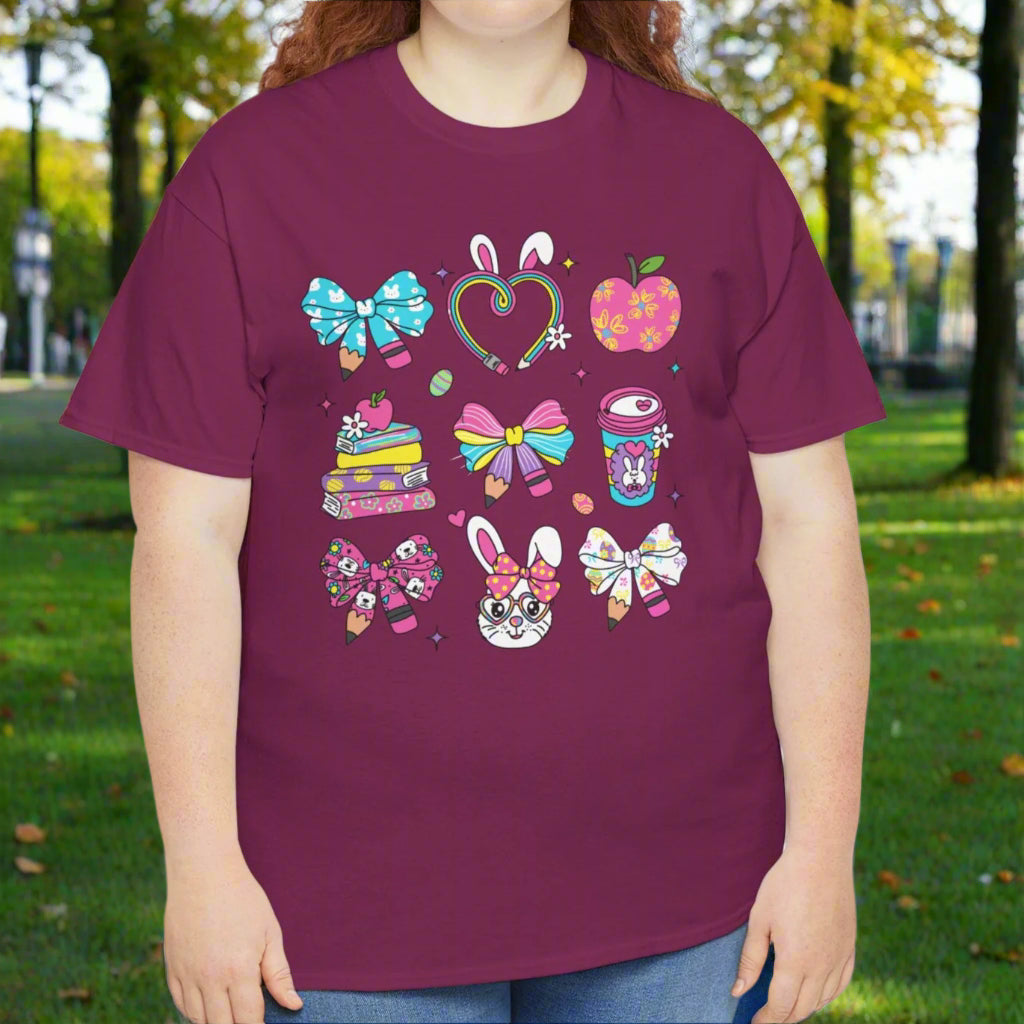 Easter Croquette Pastel Bow Cotton Tee - Kim’s Signature Beauty & Accessories    