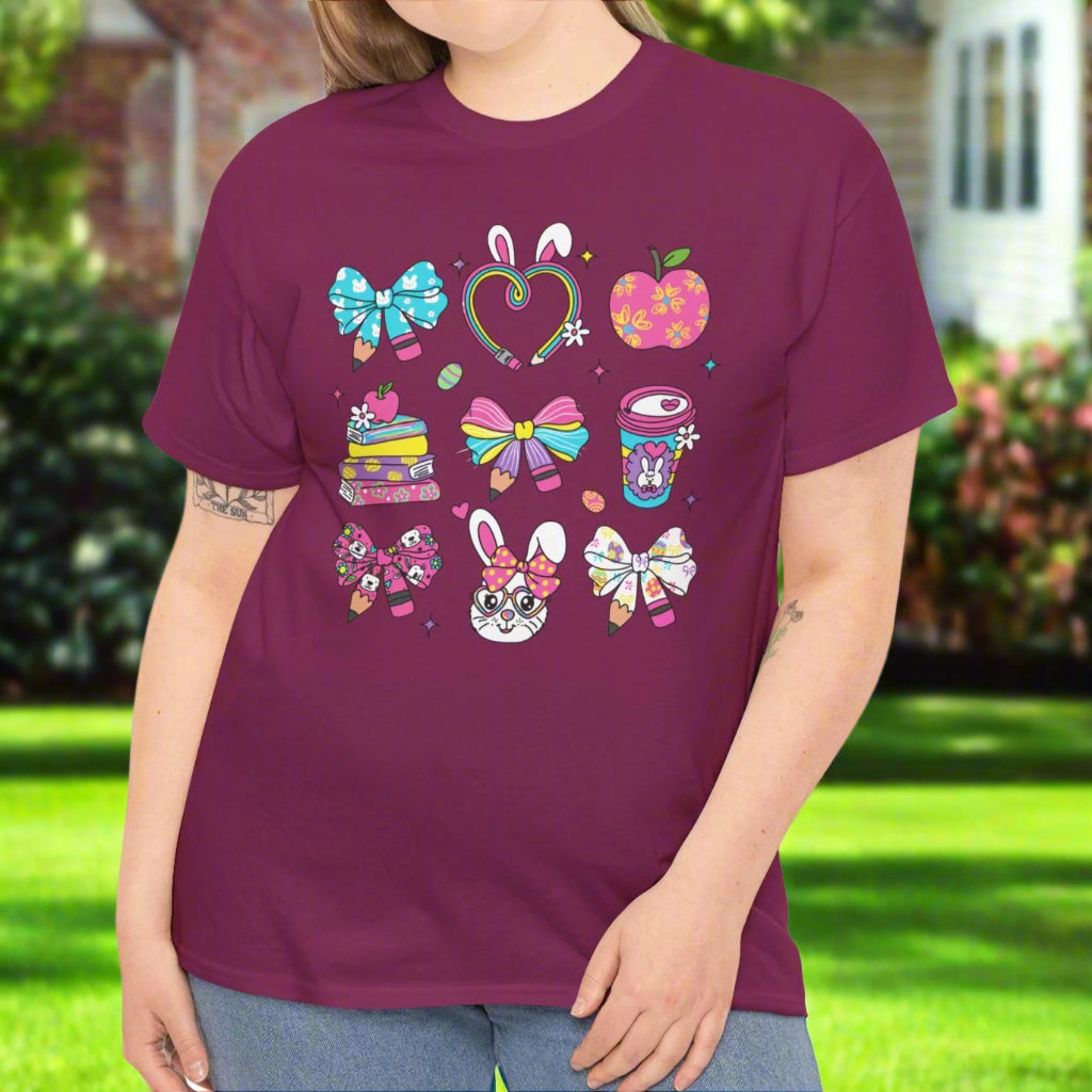 Easter Croquette Pastel Bow Cotton Tee - Kim’s Signature Beauty & Accessories    