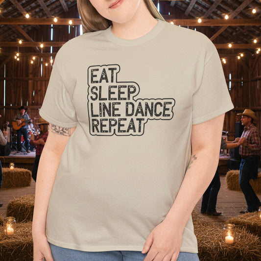 Eat Sleep Line Dance Repeat Tee, Perfect for Dance Lovers - Kim’s Signature Beauty & Accessories    