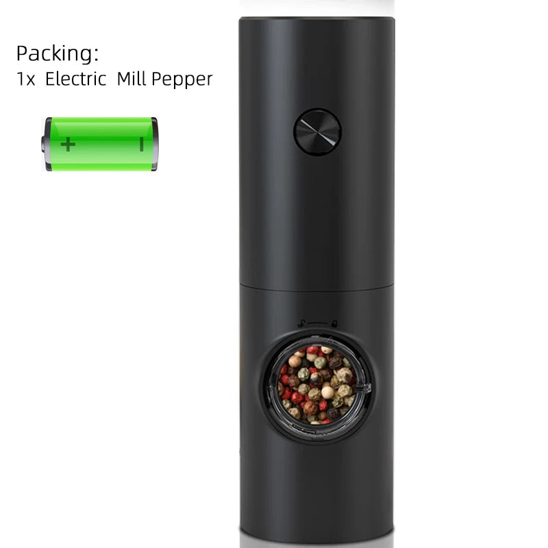 Electric Automatic Mill Pepper And Salt Grinder With Base Set Battery Powered With LED Light Adjustable Coarseness Kitchen Tool - Kim’s Signature Beauty & Accessories    