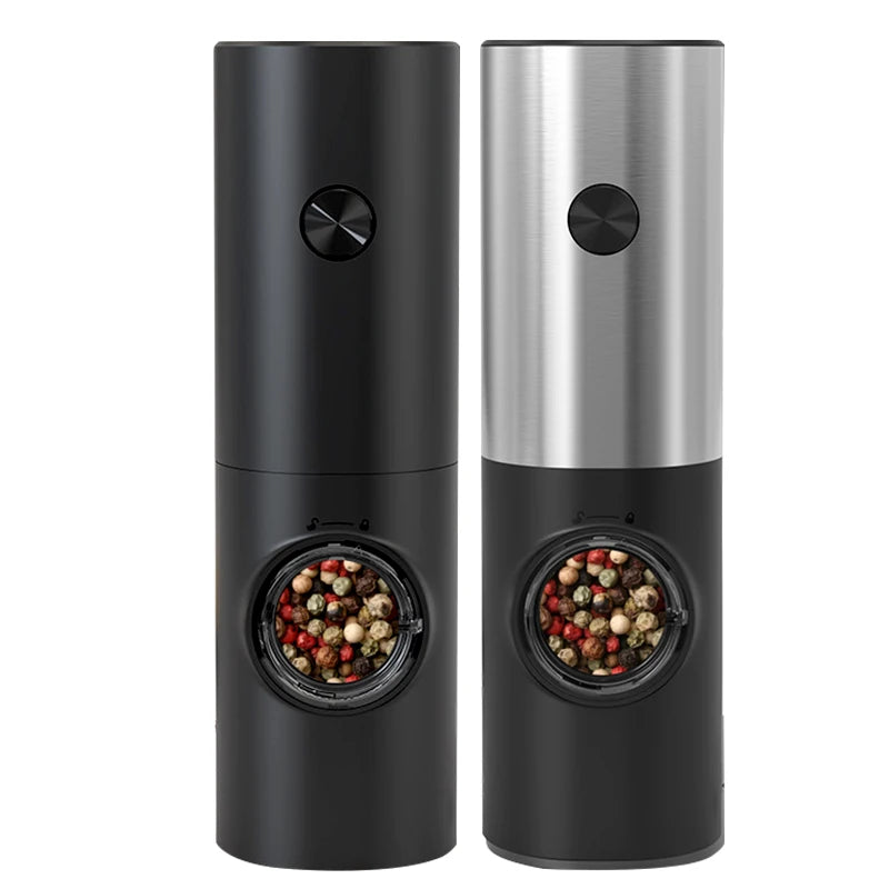 Electric Automatic Mill Pepper And Salt Grinder With Base Set Battery Powered With LED Light Adjustable Coarseness Kitchen Tool - Kim’s Signature Beauty & Accessories    