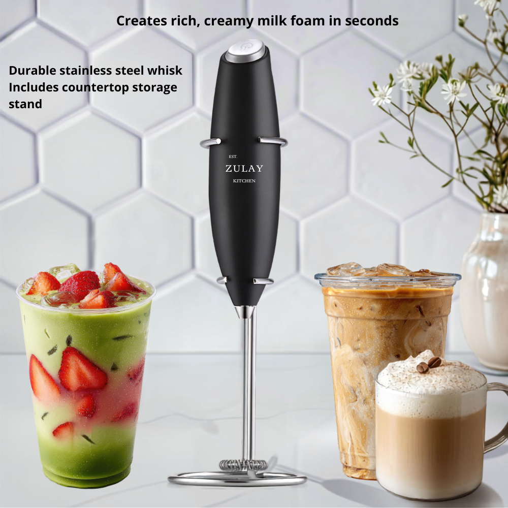 Electric Milk Frother Wand – Handheld Foam Maker for Coffee - Kim’s Signature Beauty & Accessories
