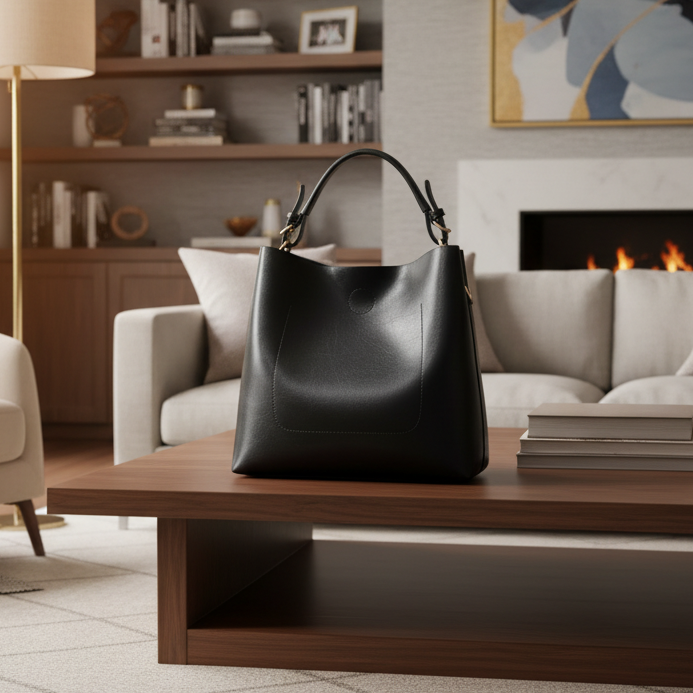 Elegant Women's PU Leather Shoulder Handbag - Kim’s Signature Beauty & Accessories