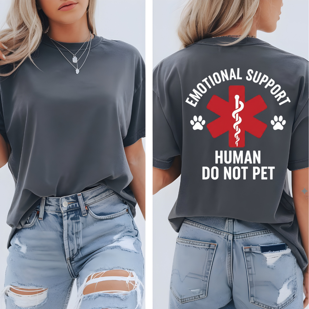 Emotional Support Human Tee - Unisex Cotton T-Shirt - Kim’s Signature Beauty & Accessories    