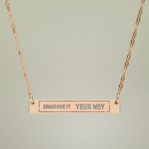 Engraved Horizontal Bar Necklace — Personalized Name Pendant - Kim’s Signature Beauty & Accessories