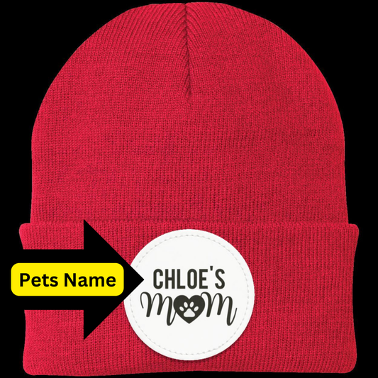 Pawfect Dog Mom Knit Beanie -Personalized - Kim’s Signature Beauty & Accessories    (Store description)