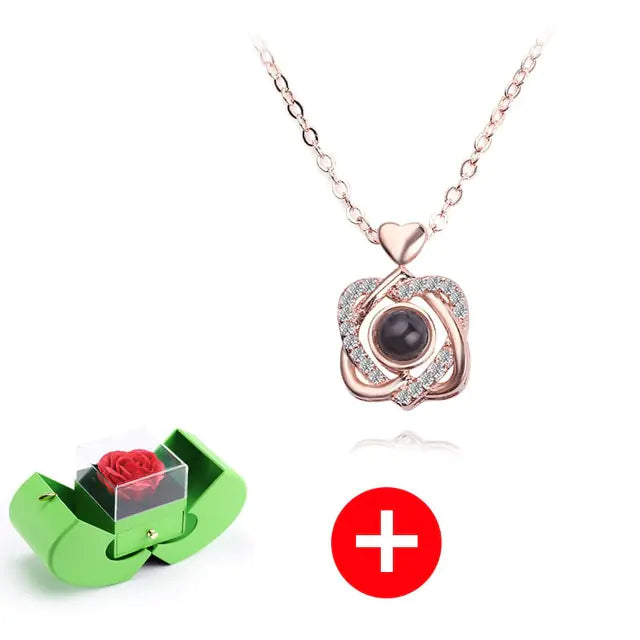 Eternal Flower Box with Necklace & Message - Kim’s Signature Beauty & Accessories    