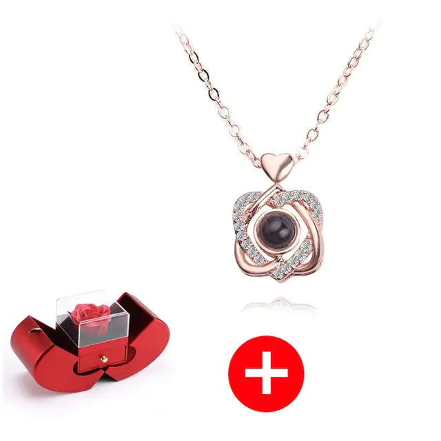Eternal Flower Box with Necklace & Message - Kim’s Signature Beauty & Accessories    