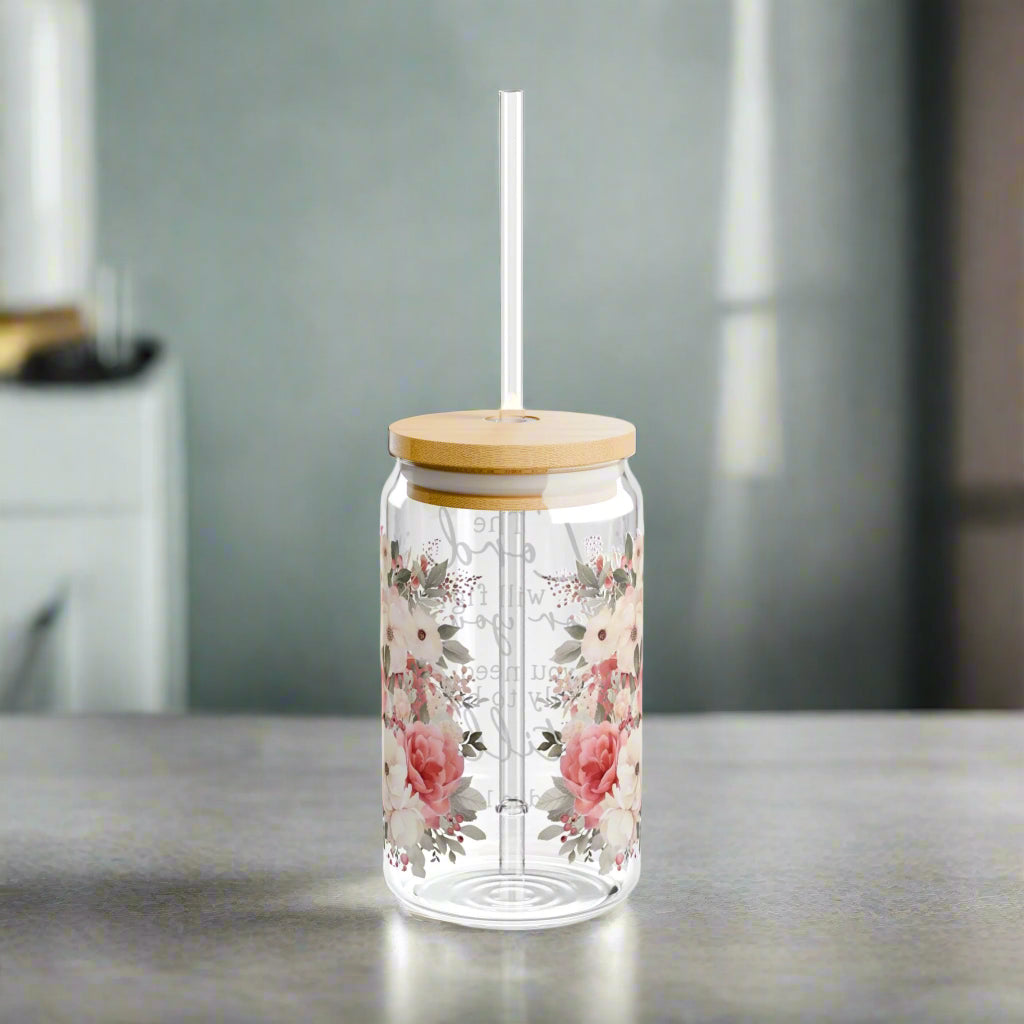 Exodus 14:14 Glass Sipper 16 oz - Kim’s Signature Beauty & Accessories    