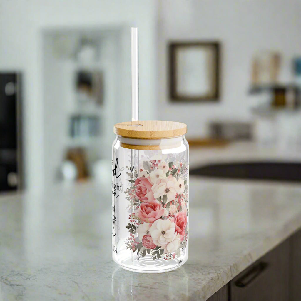 Exodus 14:14 Glass Sipper 16 oz - Kim’s Signature Beauty & Accessories    