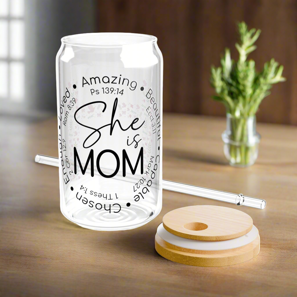 She is MOM | Sipper Glass - Kim’s Signature Beauty & Accessories    (Store description)
