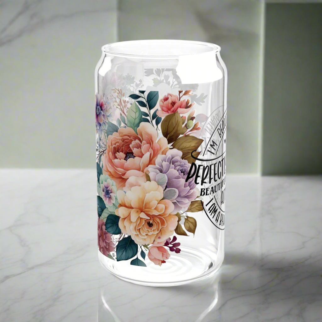 Perfectly Imperfect Sipper Glass - Kim’s Signature Beauty & Accessories    (Store description)