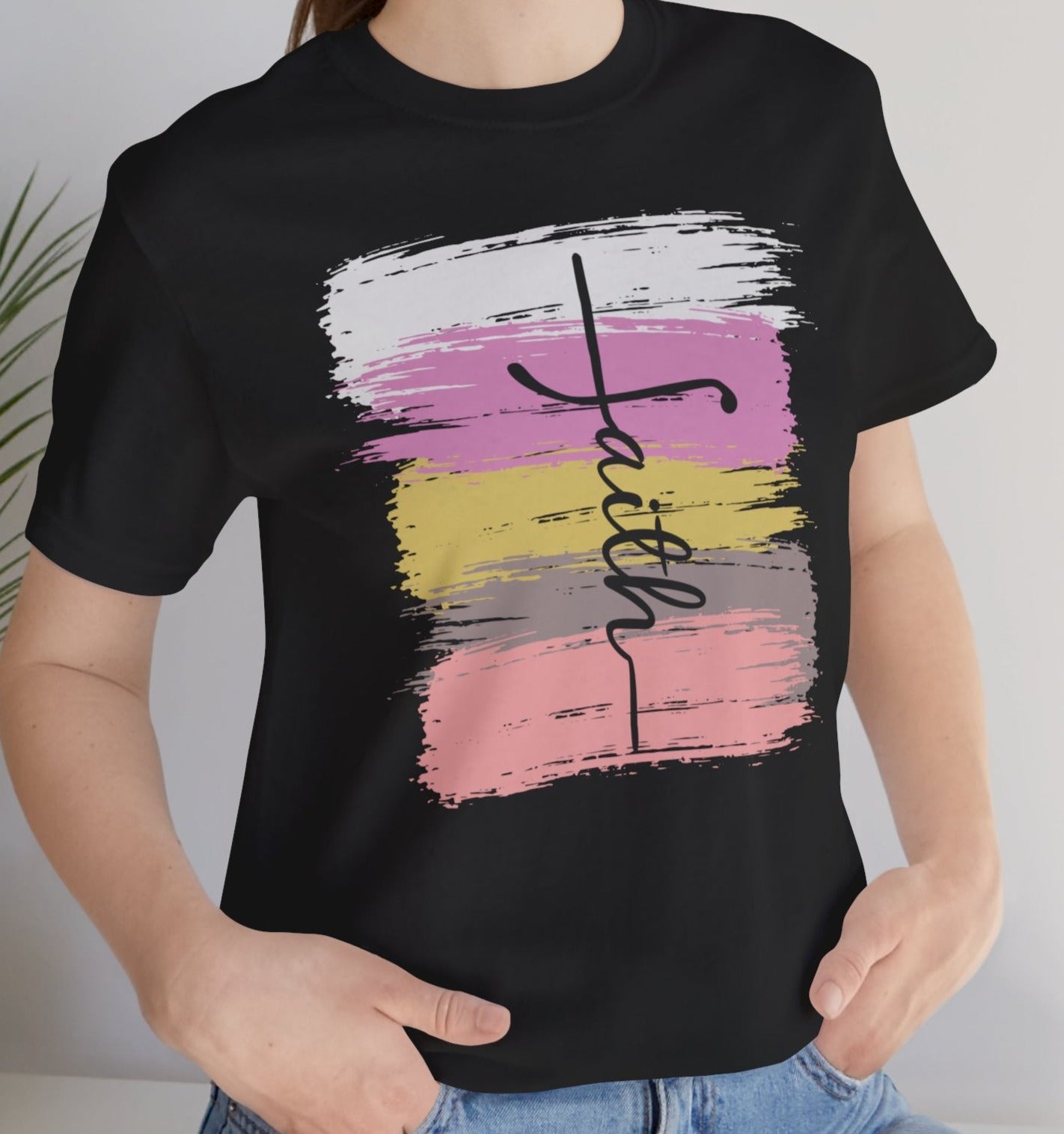 Faith Brushstroke T-Shirt – Bold Christian Inspirational Tee - Kim’s Signature Beauty & Accessories    