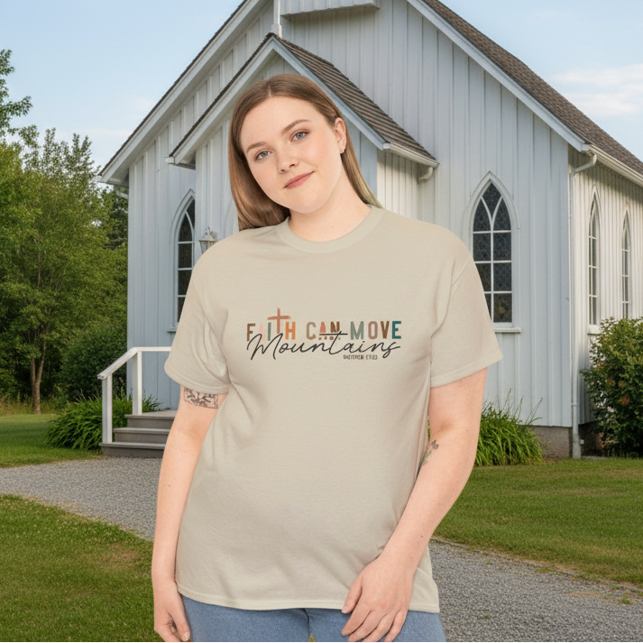 Faith Can Move Mountains Tee - Kim’s Signature Beauty & Accessories    
