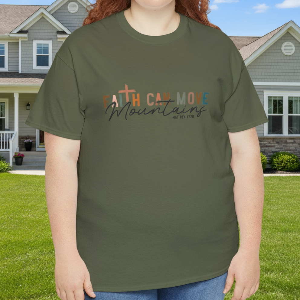 Faith Can Move Mountains Tee - Kim’s Signature Beauty & Accessories    