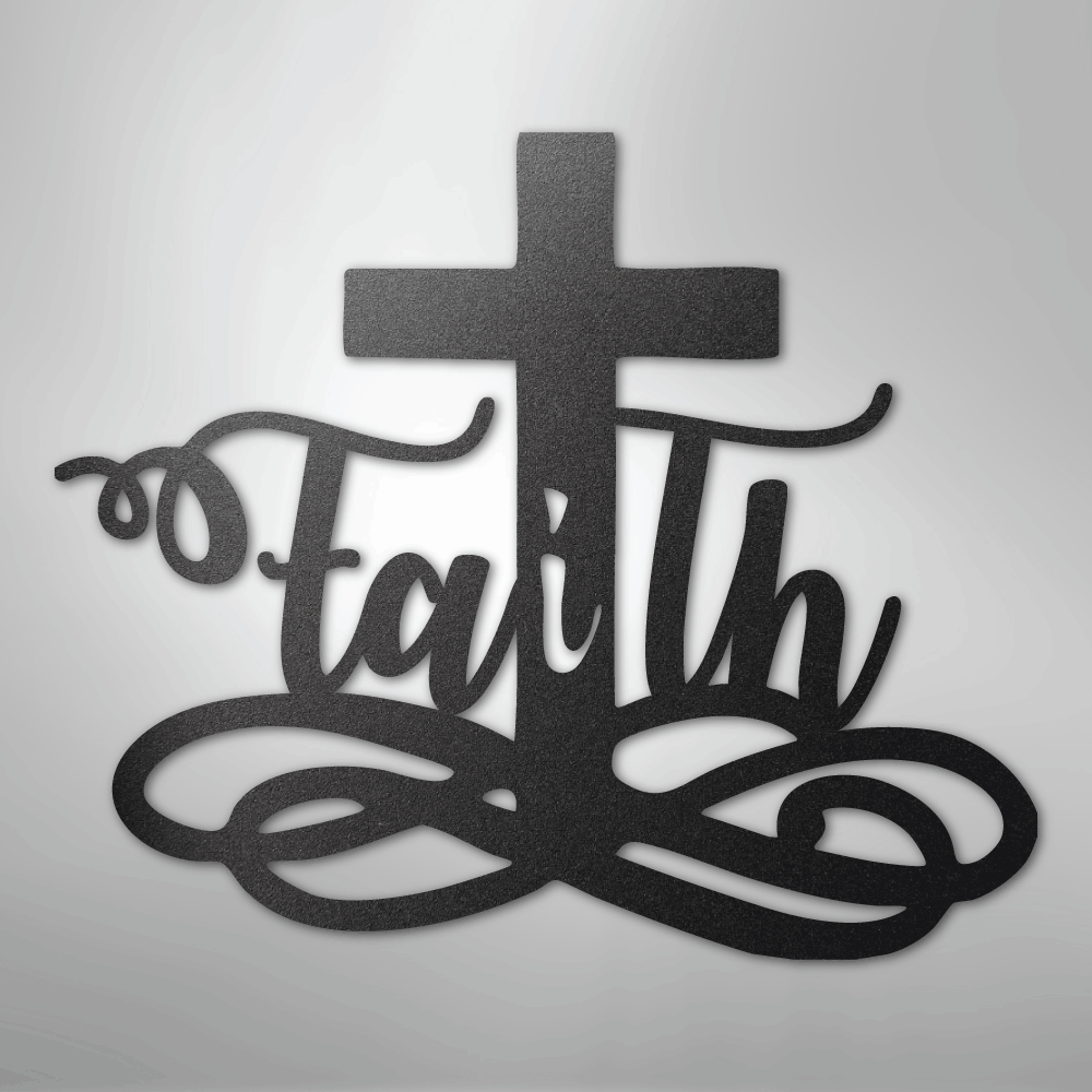 Faith Cross - Steel Sign - Kim’s Signature Beauty & Accessories