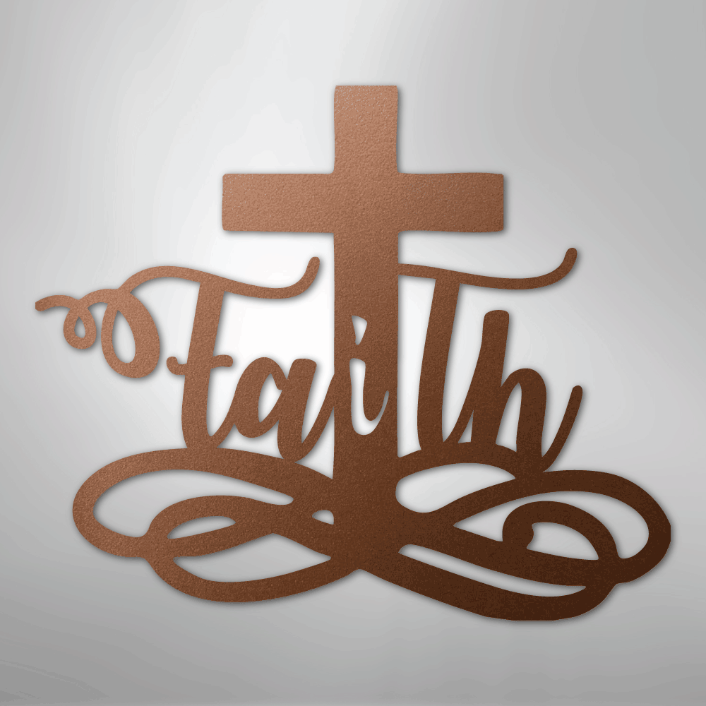 Faith Cross - Steel Sign - Kim’s Signature Beauty & Accessories