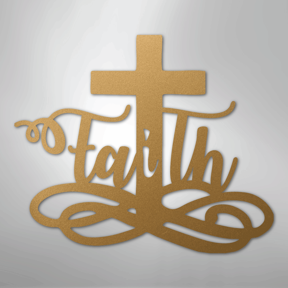Faith Cross - Steel Sign - Kim’s Signature Beauty & Accessories