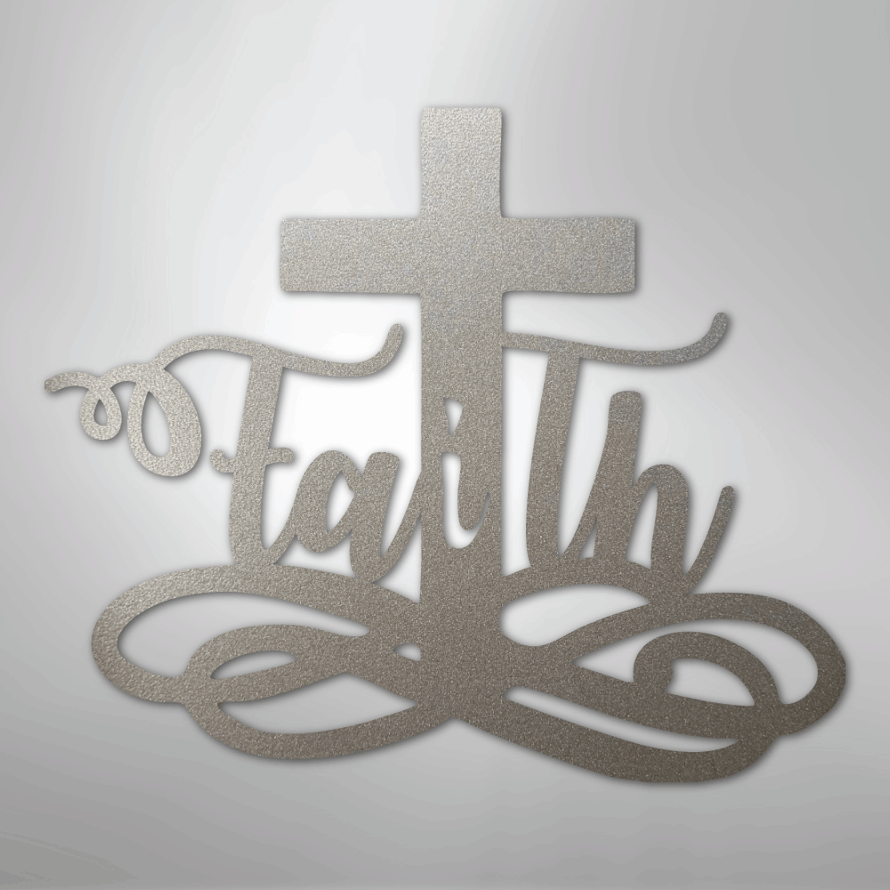Faith Cross - Steel Sign - Kim’s Signature Beauty & Accessories