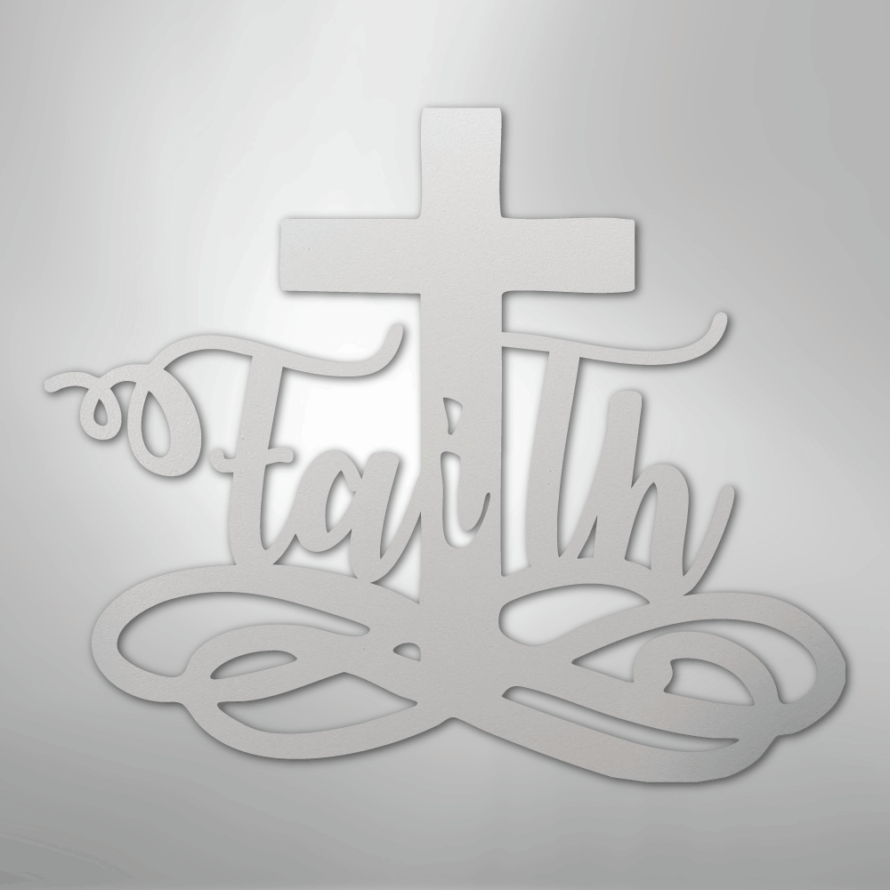 Faith Cross - Steel Sign - Kim’s Signature Beauty & Accessories