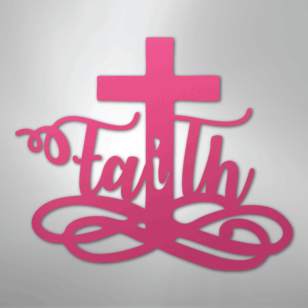 Faith Cross - Steel Sign - Kim’s Signature Beauty & Accessories