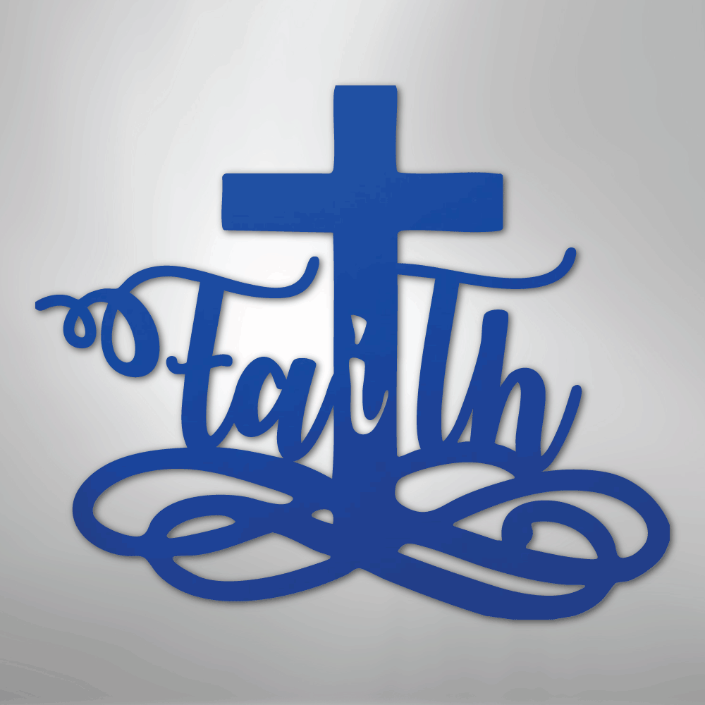 Faith Cross - Steel Sign - Kim’s Signature Beauty & Accessories