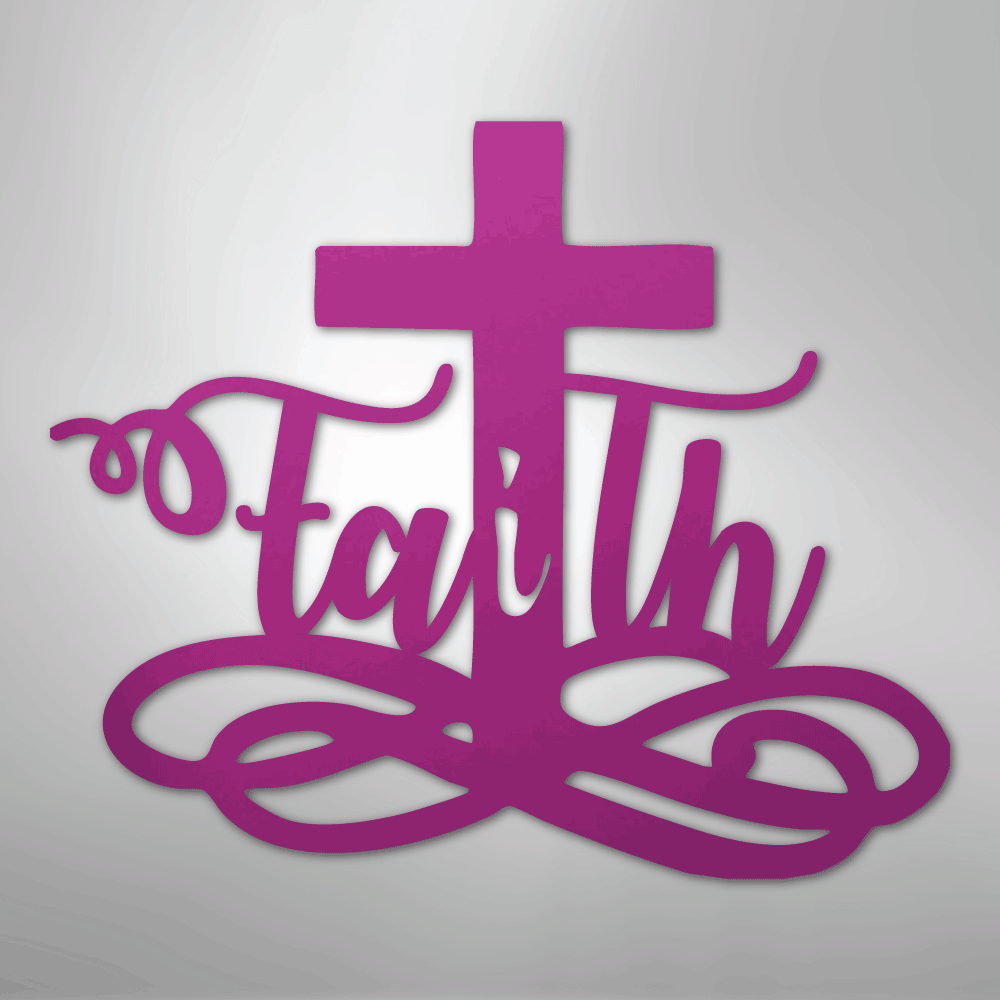 Faith Cross - Steel Sign - Kim’s Signature Beauty & Accessories
