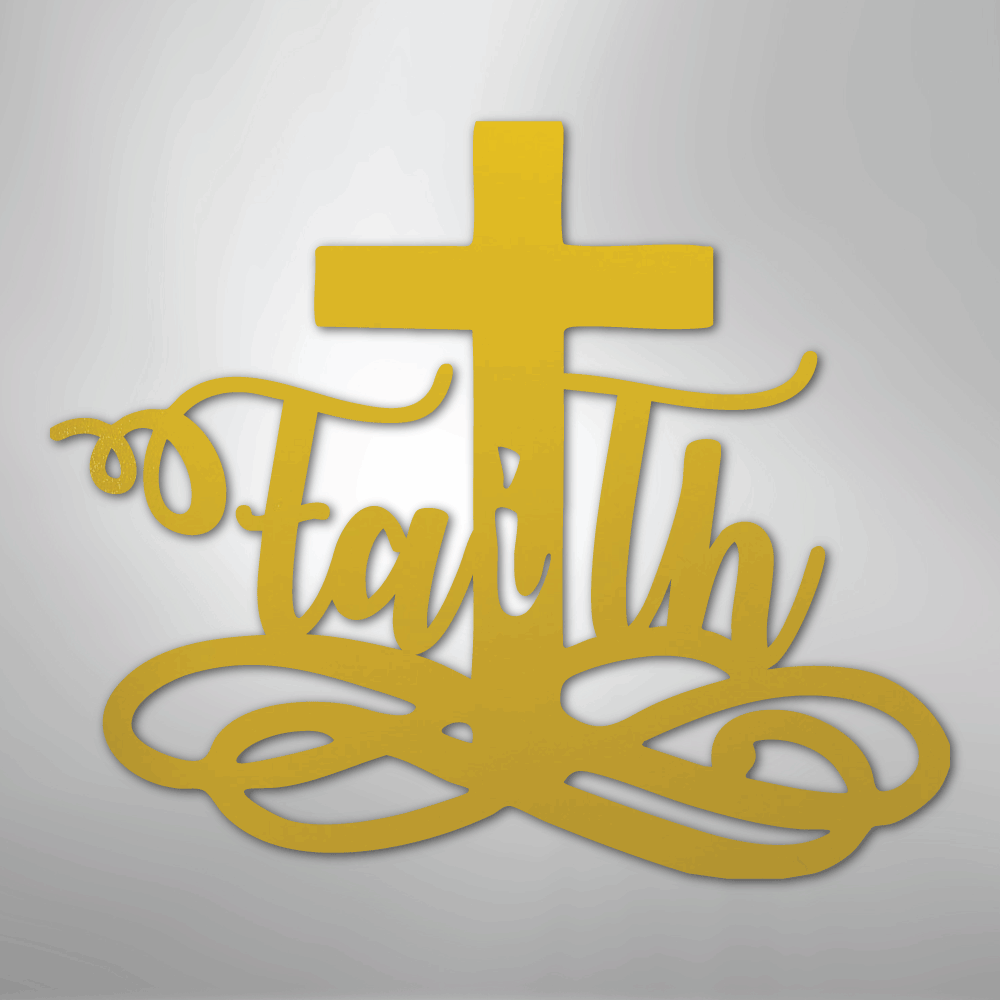 Faith Cross - Steel Sign - Kim’s Signature Beauty & Accessories