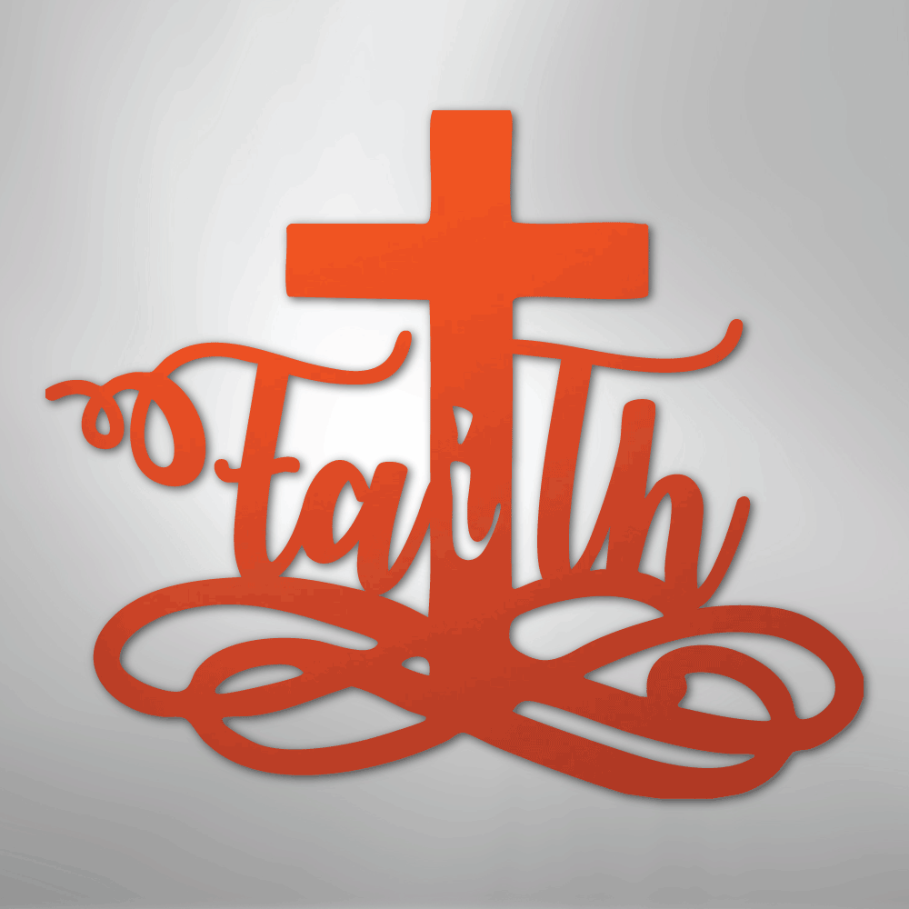 Faith Cross - Steel Sign - Kim’s Signature Beauty & Accessories