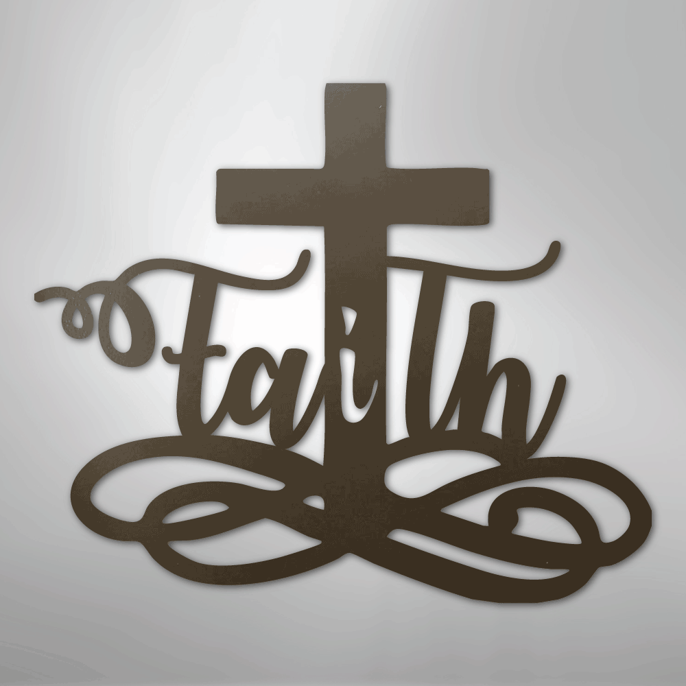 Faith Cross - Steel Sign - Kim’s Signature Beauty & Accessories