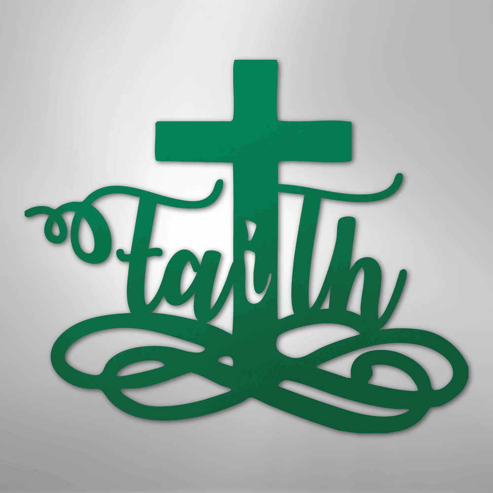Faith Cross - Steel Sign - Kim’s Signature Beauty & Accessories