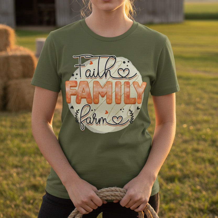 Faith, Family & Farm Christian T-Shirt - Kim’s Signature Beauty & Accessories