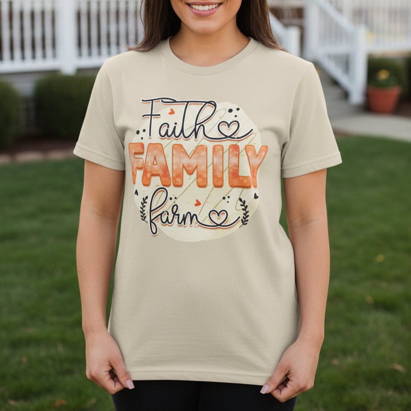 Faith, Family & Farm Christian T-Shirt - Kim’s Signature Beauty & Accessories