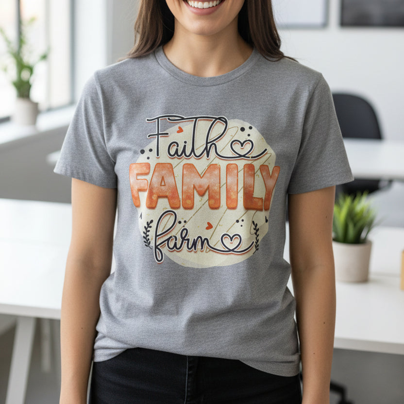 Faith, Family & Farm Christian T-Shirt - Kim’s Signature Beauty & Accessories