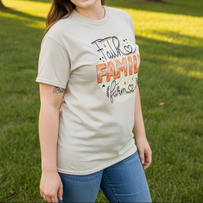 Faith, Family & Farm Christian T-Shirt - Kim’s Signature Beauty & Accessories