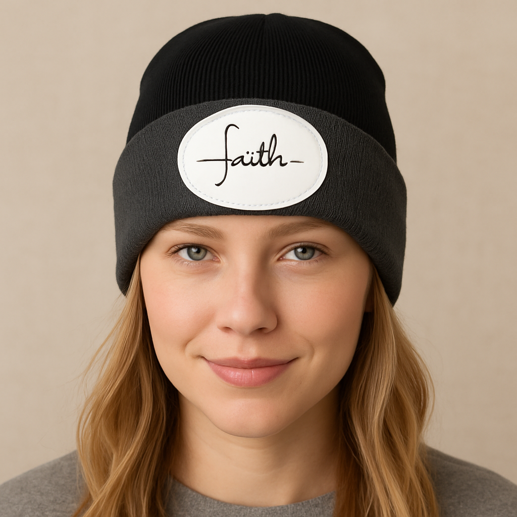 Faith Knit Beanie – Simple & Inspirational Cold Weather Hat - Kim’s Signature Beauty & Accessories    