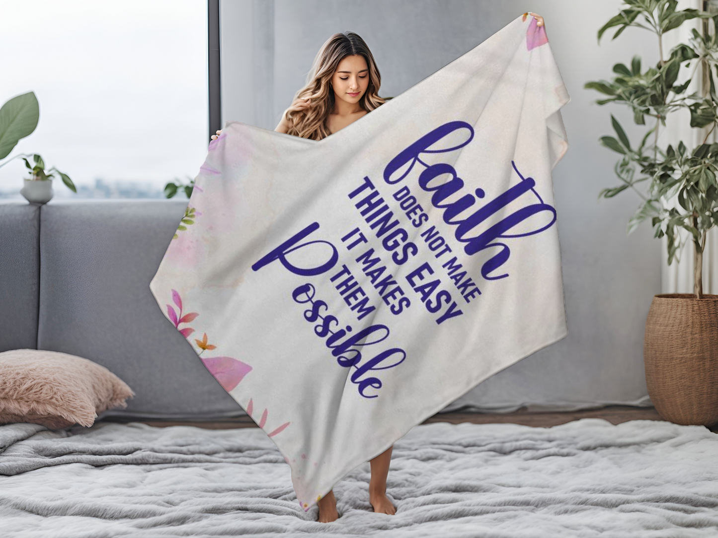 Faith Makes Things Possible Blanket - Kim’s Signature Beauty & Accessories    