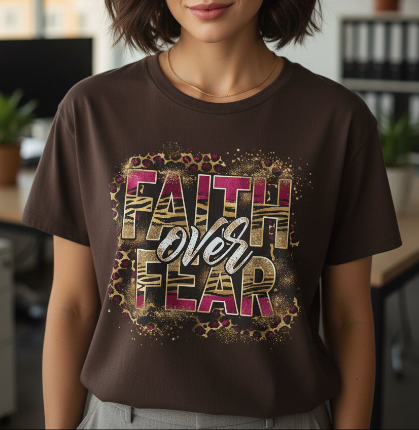 Faith Over Fear Christian T-Shirt - Kim’s Signature Beauty & Accessories