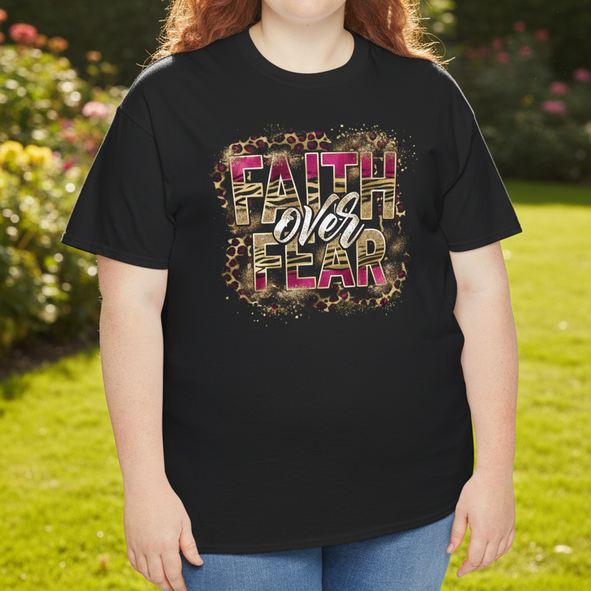 Faith Over Fear Christian T-Shirt - Kim’s Signature Beauty & Accessories
