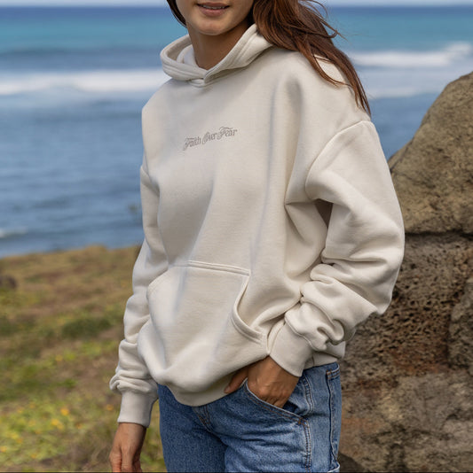 Faith Over Fear Taupe Hoodie - Kim’s Signature Beauty & Accessories