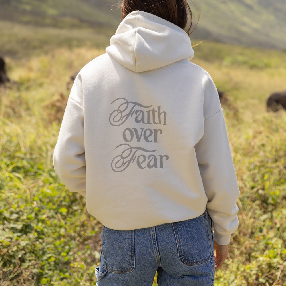 Faith Over Fear Taupe Hoodie - Kim’s Signature Beauty & Accessories
