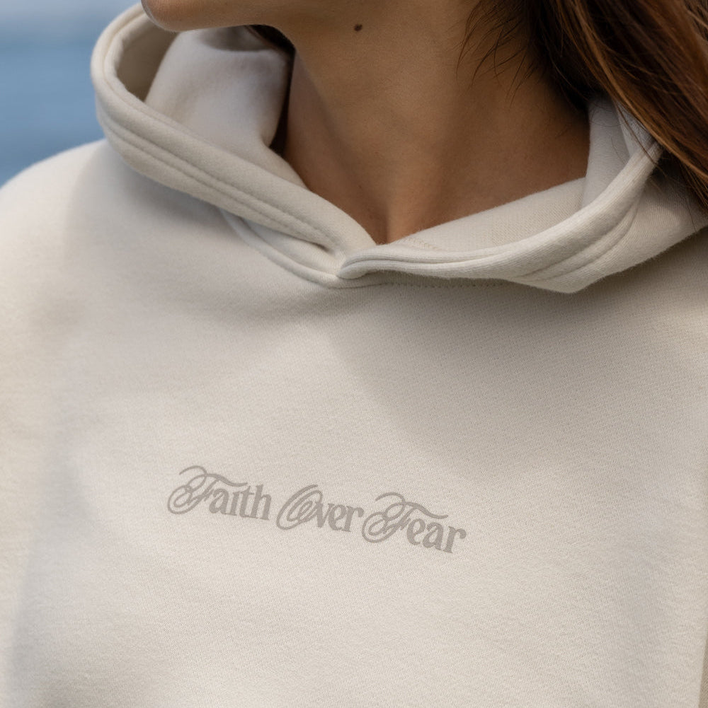 Faith Over Fear Taupe Hoodie - Kim’s Signature Beauty & Accessories